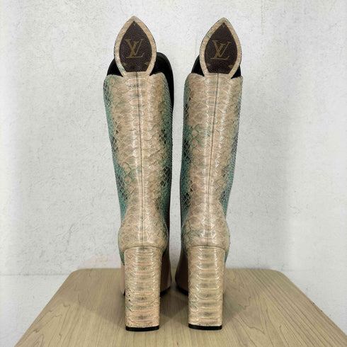 ルイヴィトン LOUIS VUITTON Diva Boots パイソン レザー ロングブーツ レディース 39