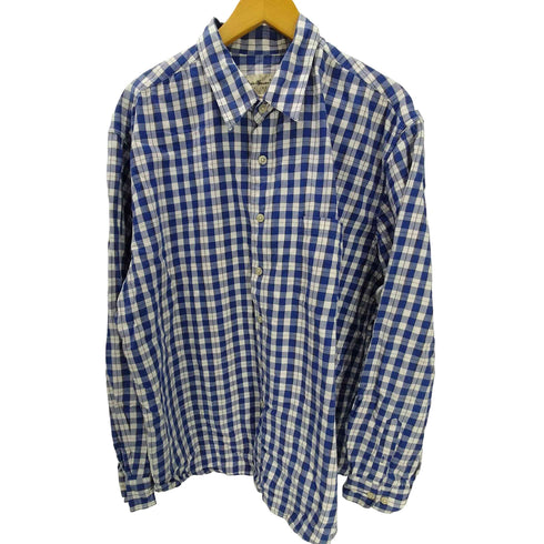 エディーバウアー Eddie Bauer 90-00S 白タグ L/S ポケット チェック シャツ メンズ import:XL