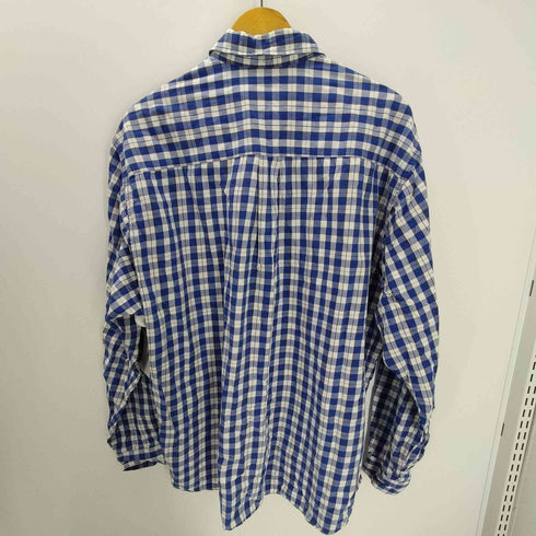 エディーバウアー Eddie Bauer 90-00S 白タグ L/S ポケット チェック シャツ メンズ import:XL