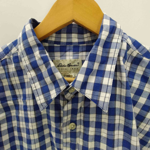 エディーバウアー Eddie Bauer 90-00S 白タグ L/S ポケット チェック シャツ メンズ import:XL