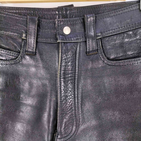 LEATHER CONNECTION 裏地メッシュ レザー バイカーパンツ メンズ 32inch 32