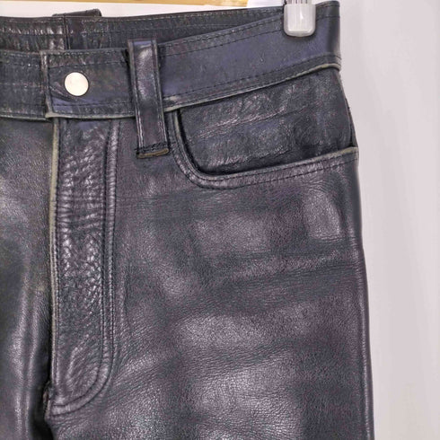 LEATHER CONNECTION 裏地メッシュ レザー バイカーパンツ メンズ 32inch 32