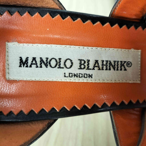 マノロブラニク MANOLO BLAHNIK レザーミュールヒールパンプス レディース 37