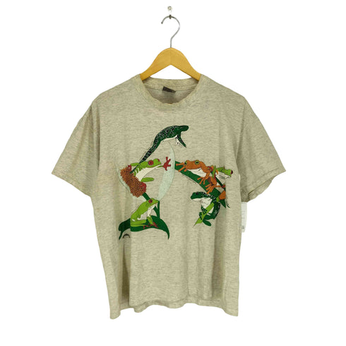 オニータ ONEITA USA製 袖裾シングル カエルプリント カットソー メンズ import:L