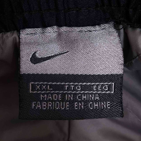 ナイキ NIKE 00S 裏地キルティング スウッシュロゴ 裾ジップ ナイロンパンツ メンズ XXL