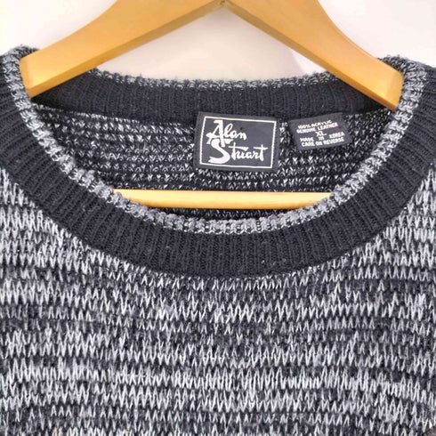 Alan Stuart 鷲 アニマル刺繍 切替 アクリル クルーネック ニット メンズ import:XL