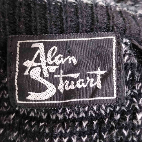 Alan Stuart 鷲 アニマル刺繍 切替 アクリル クルーネック ニット メンズ import:XL