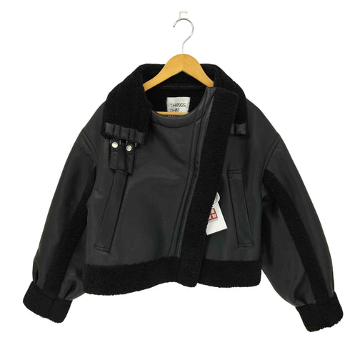 THINGS THAT MATTER IMITATION MOUTON CROPPED RIDERS JACKET ムートン クロップド ライダースジャケット レディース FREE