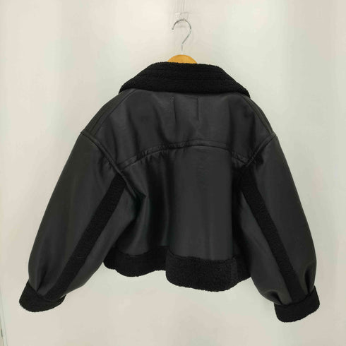 THINGS THAT MATTER IMITATION MOUTON CROPPED RIDERS JACKET ムートン クロップド ライダースジャケット レディース FREE
