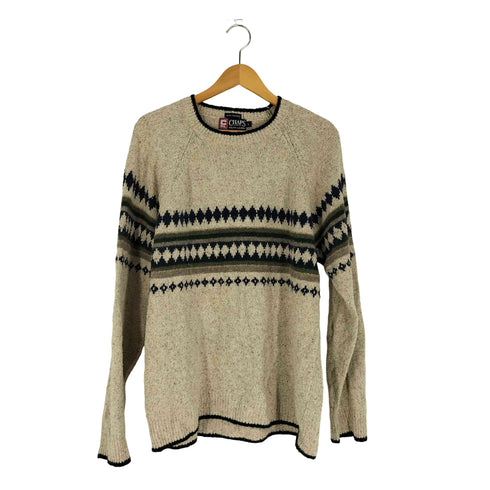 チャップスラルフローレン CHAPS RALPH LAUREN 90S HAND FRAMED ナイロンウール混 ネイティブ シルクニット メンズ import:L