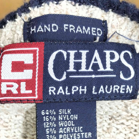 チャップスラルフローレン CHAPS RALPH LAUREN 90S HAND FRAMED ナイロンウール混 ネイティブ シルクニット メンズ import:L