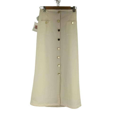 ナチュラルクチュール natural couture ストレッチツイル金釦スカート レディース JPN:L