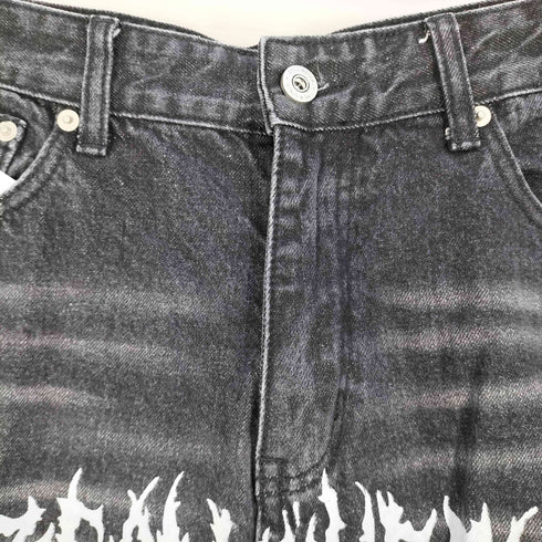 立体裁断 ペイント ダメージ ブラックデニム メンズ JPN:M