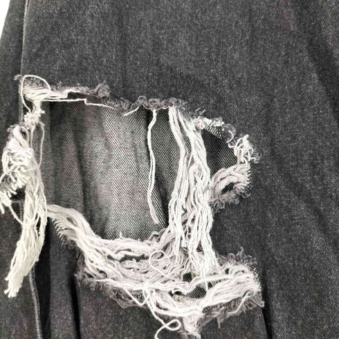 立体裁断 ペイント ダメージ ブラックデニム メンズ JPN:M