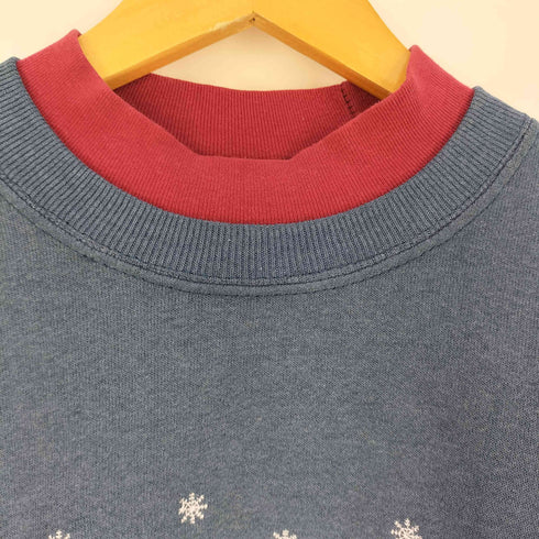 リー Lee 90S USA製 モックネック クリスマス刺繍 スウェット メンズ import:XL