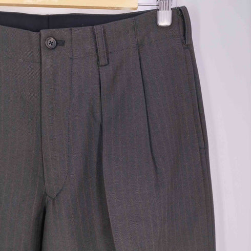 ワイズフォーメン Ys for men 80s 初期タグ ウールコットン ストライプ 2タックスラックス メンズ JPN:L