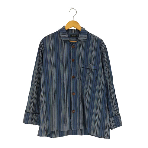 ポールスミス Paul Smith ロゴ刺繍 ストライプ パジャマ シャツ メンズ import:L