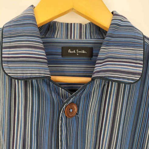 ポールスミス Paul Smith ロゴ刺繍 ストライプ パジャマ シャツ メンズ import:L