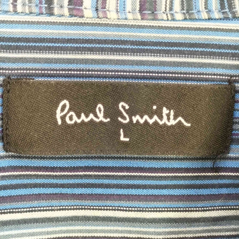 ポールスミス Paul Smith ロゴ刺繍 ストライプ パジャマ シャツ メンズ import:L