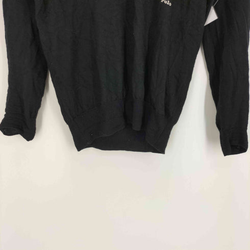 ポロラルフローレン POLO RALPH LAUREN シルク混 Vネック ロゴ ワンポイント刺繍 ウールニットセーター メンズ import:S