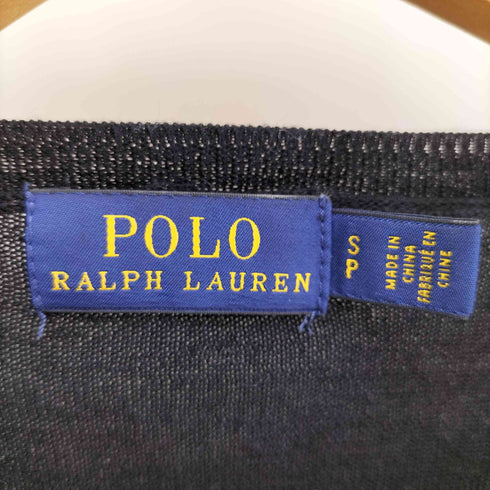 ポロラルフローレン POLO RALPH LAUREN シルク混 Vネック ロゴ ワンポイント刺繍 ウールニットセーター メンズ import:S