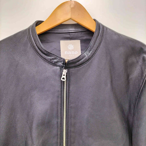 ナノユニバース NANO universe ラムレザーシングルライダースジャケット メンズ JPN:XL