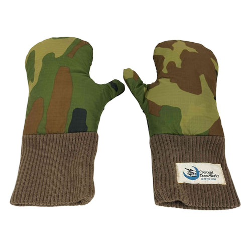 クレセントダウンワークス CRESCENT DOWN WORKS カモ 柄 ダウン ミトン グローブ メンズ