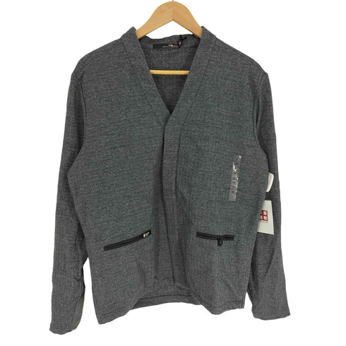 アールエルエックスラルフローレン RLX RALPH LAUREN ロゴ金具 比翼ジップ スナップボタン ヘリンボーン カーディガン メンズ import:M