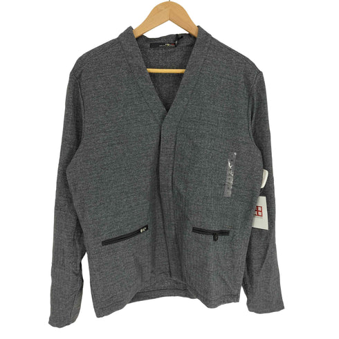 アールエルエックスラルフローレン RLX RALPH LAUREN ロゴ金具 比翼ジップ スナップボタン ヘリンボーン カーディガン メンズ import:M