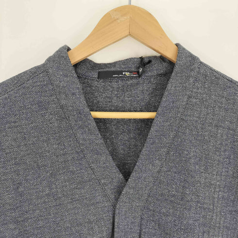 アールエルエックスラルフローレン RLX RALPH LAUREN ロゴ金具 比翼ジップ スナップボタン ヘリンボーン カーディガン メンズ import:M
