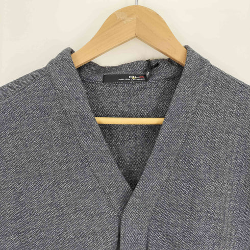 アールエルエックスラルフローレン RLX RALPH LAUREN ロゴ金具 比翼ジップ スナップボタン ヘリンボーン カーディガン メンズ import:M