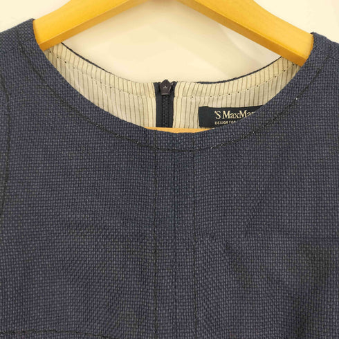 エスマックスマーラ S Max Mara リネンコットン 膝丈 ノースリーブワンピース レディース JPN:36