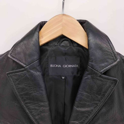 ボナジョルナータ BUONA GIORNATA クロップド カウレザー ジャケット Y2K レディース import:M