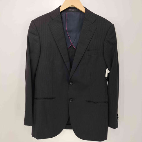 ヒルトン HILTON ストライプ 2B テーラードジャケット + パンツスーツ セットアップ メンズ