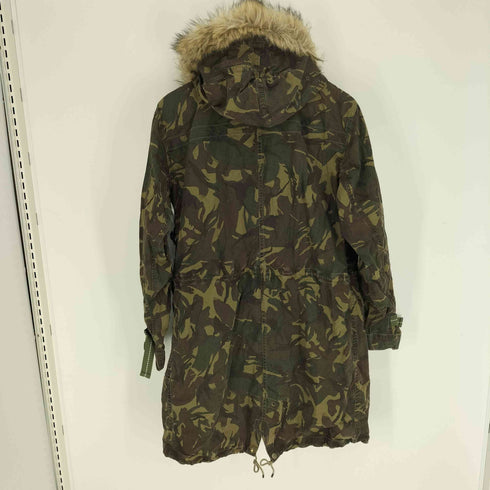 ポロラルフローレン POLO RALPH LAUREN 15AW 迷彩柄 ウッドランドカモ 袖口アジャスター デタッチャブル ファーフード 比翼ジップ モッズコート メンズ import:L
