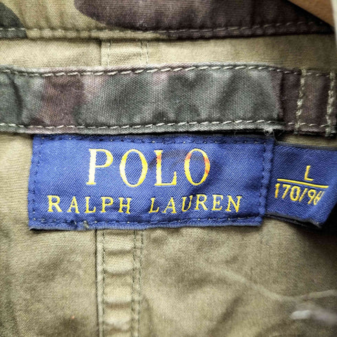 ポロラルフローレン POLO RALPH LAUREN 15AW 迷彩柄 ウッドランドカモ 袖口アジャスター デタッチャブル ファーフード 比翼ジップ モッズコート メンズ import:L
