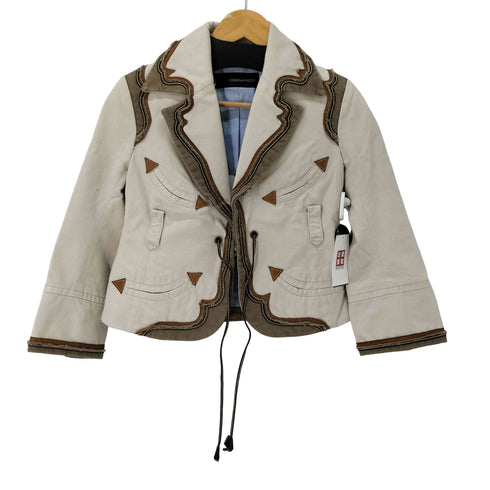 ディースクエアード DSQUARED2 レザーパッチ タイロッケンジャケット ウエスタン レディース 40