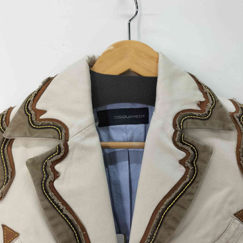ディースクエアード DSQUARED2 レザーパッチ タイロッケンジャケット ウエスタン レディース 40