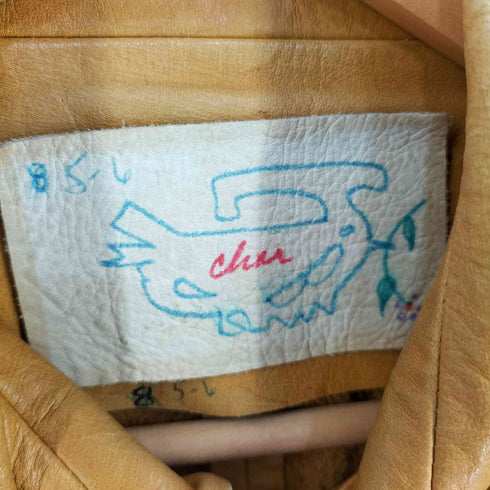 char 70S 花柄 スエード 切替 レザージャケット レディース