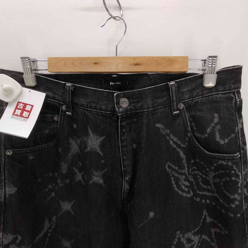 ハフ HUF 25AW DENIM PANT ブラシアート レザー加工 アーティスト コラボ デニム パンツ メンズ 34