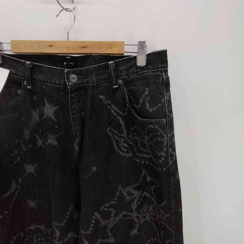 ハフ HUF 25AW DENIM PANT ブラシアート レザー加工 アーティスト コラボ デニム パンツ メンズ 34