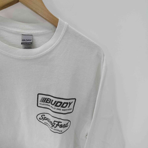 GILDAN ボディ BUDDY CLOTHING SOLD AND SERVICED 両面 プリント L/S Tシャツ メンズ import:M