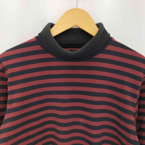 アニエスベーオム Agnes b.homme フロントワッペン装飾 タートルネック ボーダー 長袖カットソー メンズ T1