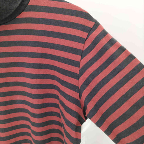 アニエスベーオム Agnes b.homme フロントワッペン装飾 タートルネック ボーダー 長袖カットソー メンズ T1