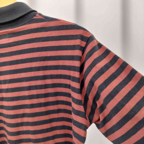 アニエスベーオム Agnes b.homme フロントワッペン装飾 タートルネック ボーダー 長袖カットソー メンズ T1