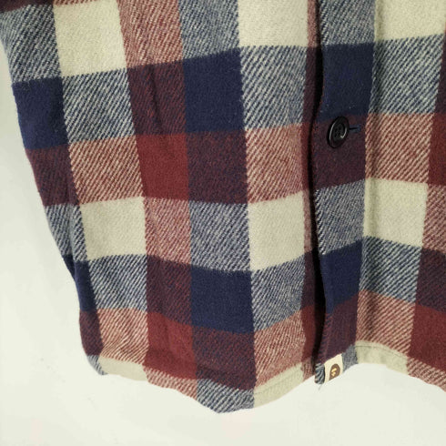アベイシングエイプ A BATHING APE 90s ウールチェック L/S シャツ メンズ JPN:L