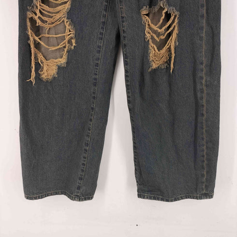 MUHE T ダメージ加工 バギーデニムパンツ メンズ JPN:L