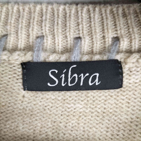 Sibra 切替 ダメージ加工 ニット レディース