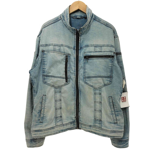 GRANCISCO ジップアップ マルチジップ アイスウォッシュ スタンドカラーデニムジャケット メンズ JPN:XL