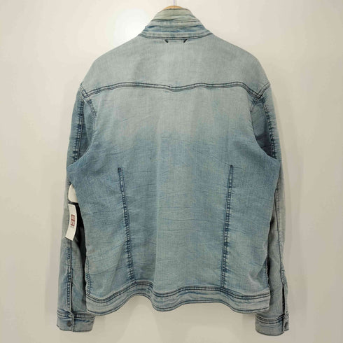 GRANCISCO ジップアップ マルチジップ アイスウォッシュ スタンドカラーデニムジャケット メンズ JPN:XL